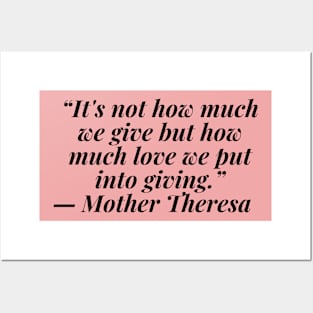 quote Mother Theresa about charity Posters and Art